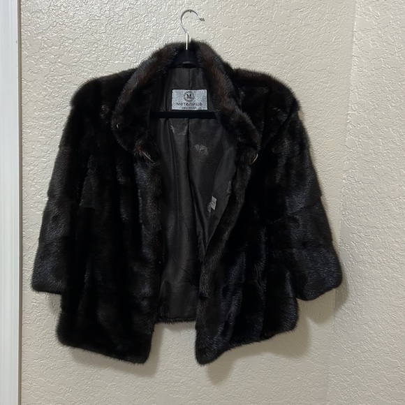Genuine mink cropped jacket - Picture 5 of 14
